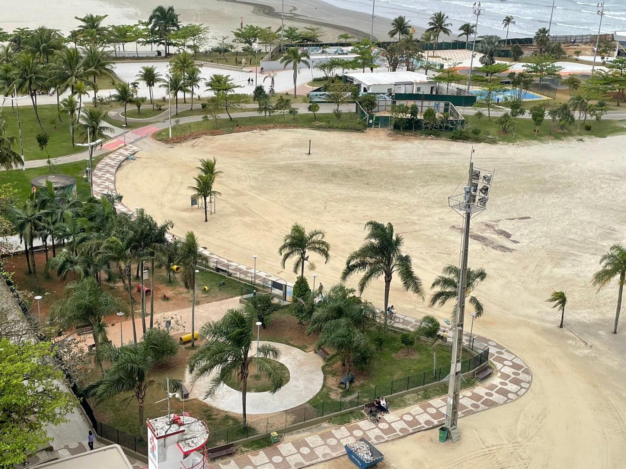 דירות סנטוס Ap Pe Na Areia Vista Parcial Mar מראה חיצוני תמונה