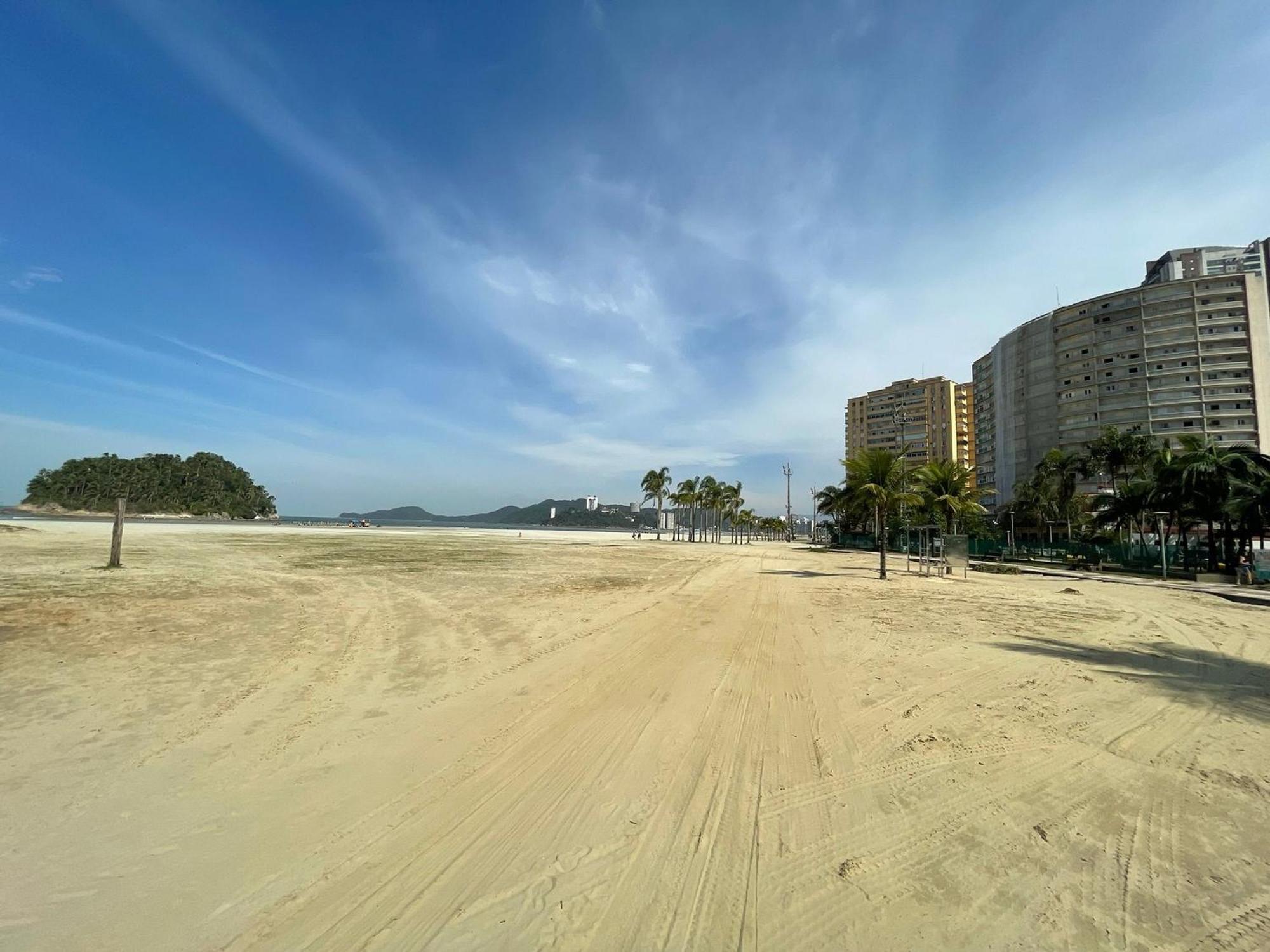 דירות סנטוס Ap Pe Na Areia Vista Parcial Mar מראה חיצוני תמונה